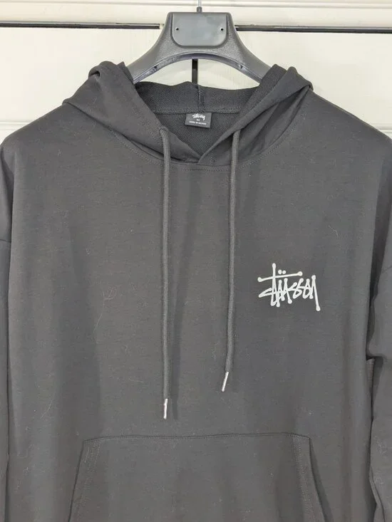 Stussy Basic Black Hoodie Pullover - Picture 4 of 12